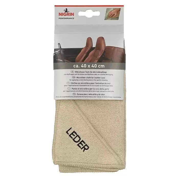 Mikrofasertuch für Leder – 40 x 40 cm, Beige