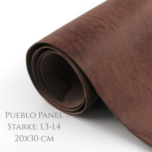 Leder Pueblo Starke 1,3-1,4 mm, Dunkelbraun, 20x30 cm