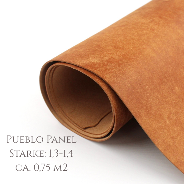 Leder Pueblo Starke 1,3-1,4 mm, Camel, Halb Haut, Ca. 0,75 m2
