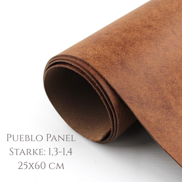 Leder Pueblo Starke 1,3-1,4 mm, Braun, 25x60 cm