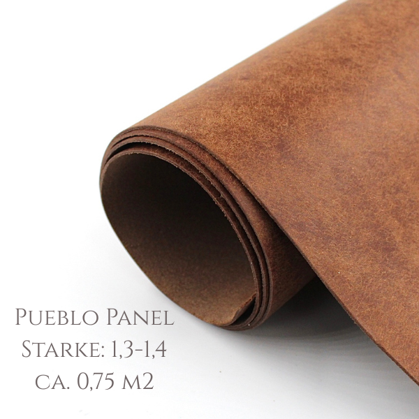 Leder Pueblo Starke 1,3-1,4 mm, Braun, 0,75 m2 Halb Haut
