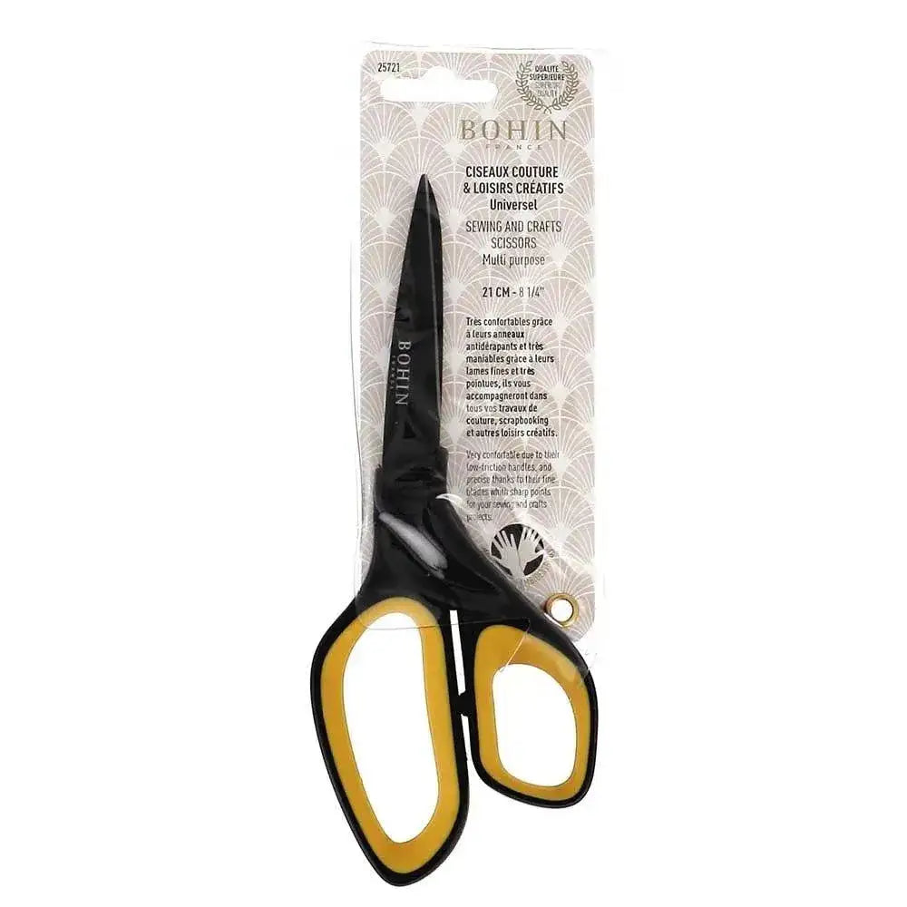 Bohin Universalschere 21,5 cm mit Softgriff, Titan, Werkzeug für Lederarbeiten von Klever Leder