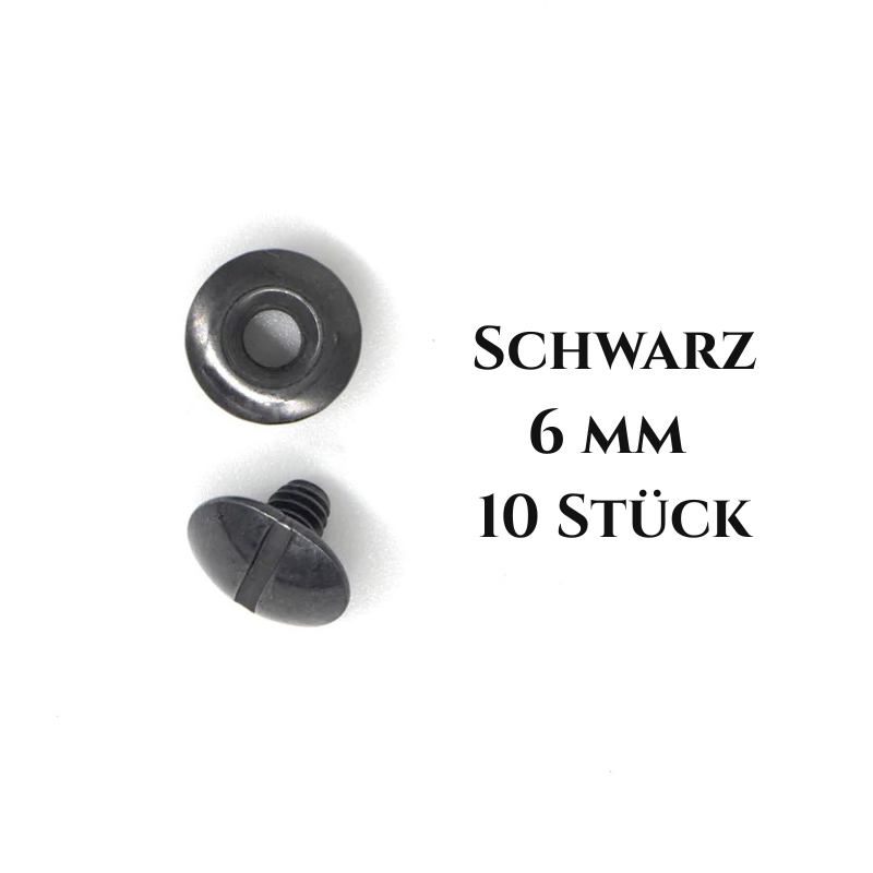 Buchschrauben 6 mm in Schwarz