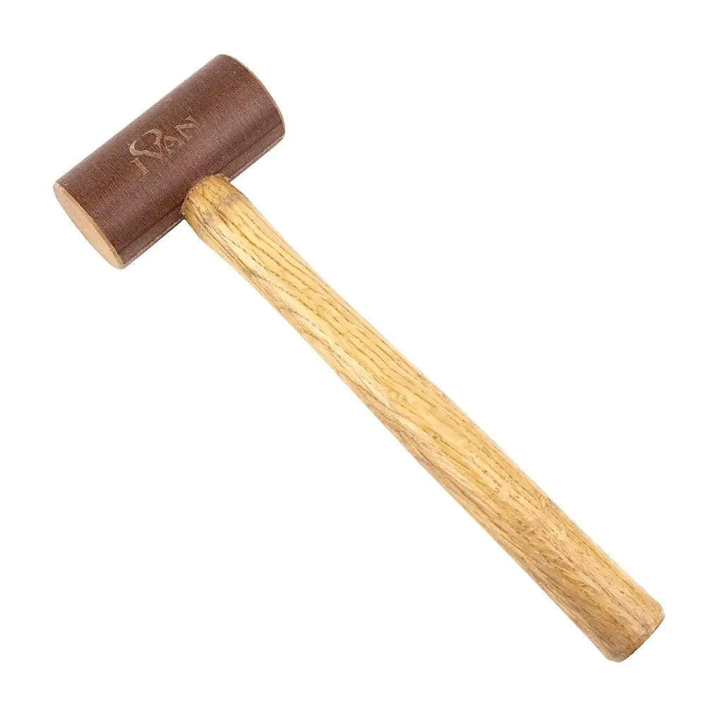 Holz Hammer für Lederbearbeitung mit graviertem Logo, Werkzeug für Handwerker und Bastler