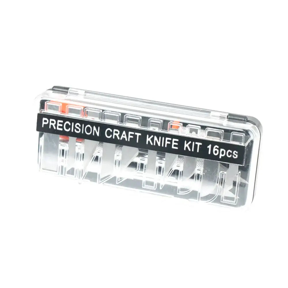 Präzisionsmesser Set in transparenter Box, 16-teilig, ideal für Lederhandwerk
