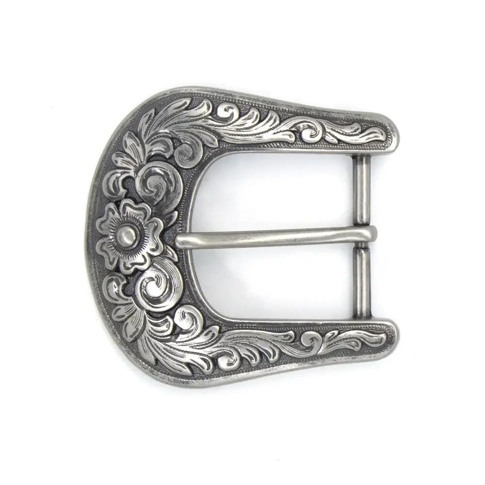Gürtelschnalle aus Metall mit floralem Muster, ideal für Lederarbeiten und Gürtelherstellung