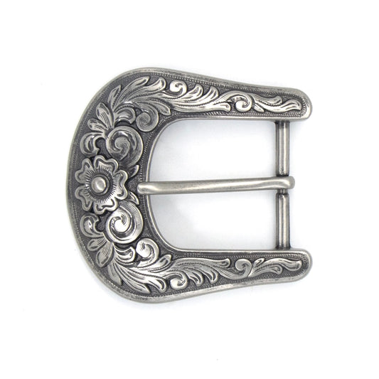 Gürtelschnalle aus Metall mit floralem Muster, ideal für Lederarbeiten und Gürtelherstellung