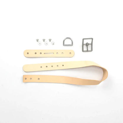 DIY Leder Gürtel Set mit Schnalle, D-Ring, Schrauben und naturbelassenen Lederstreifen