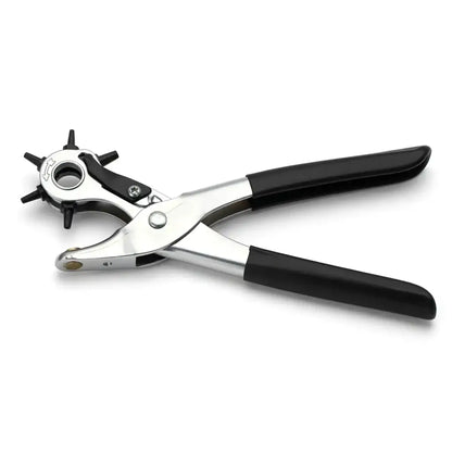 Robuste Lochzange für Leder mit schwarzem Griff, ideal für Lederarbeiten und Bastelprojekte
