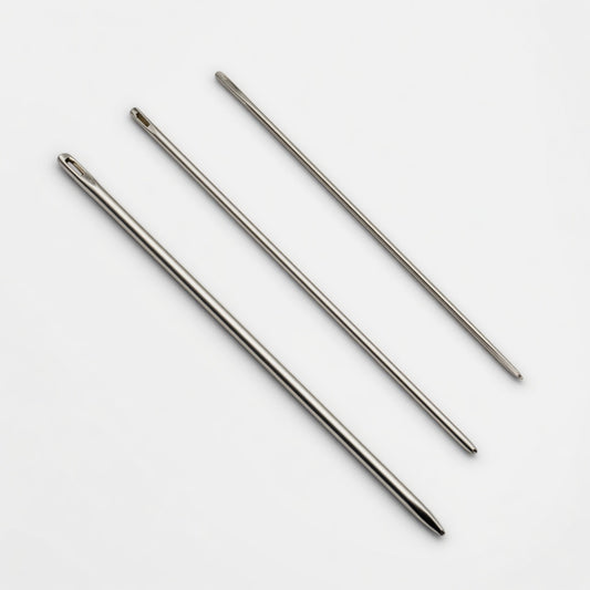 Drei robuste Leder-Nähnadeln aus Metall für Handwerk und Basteln