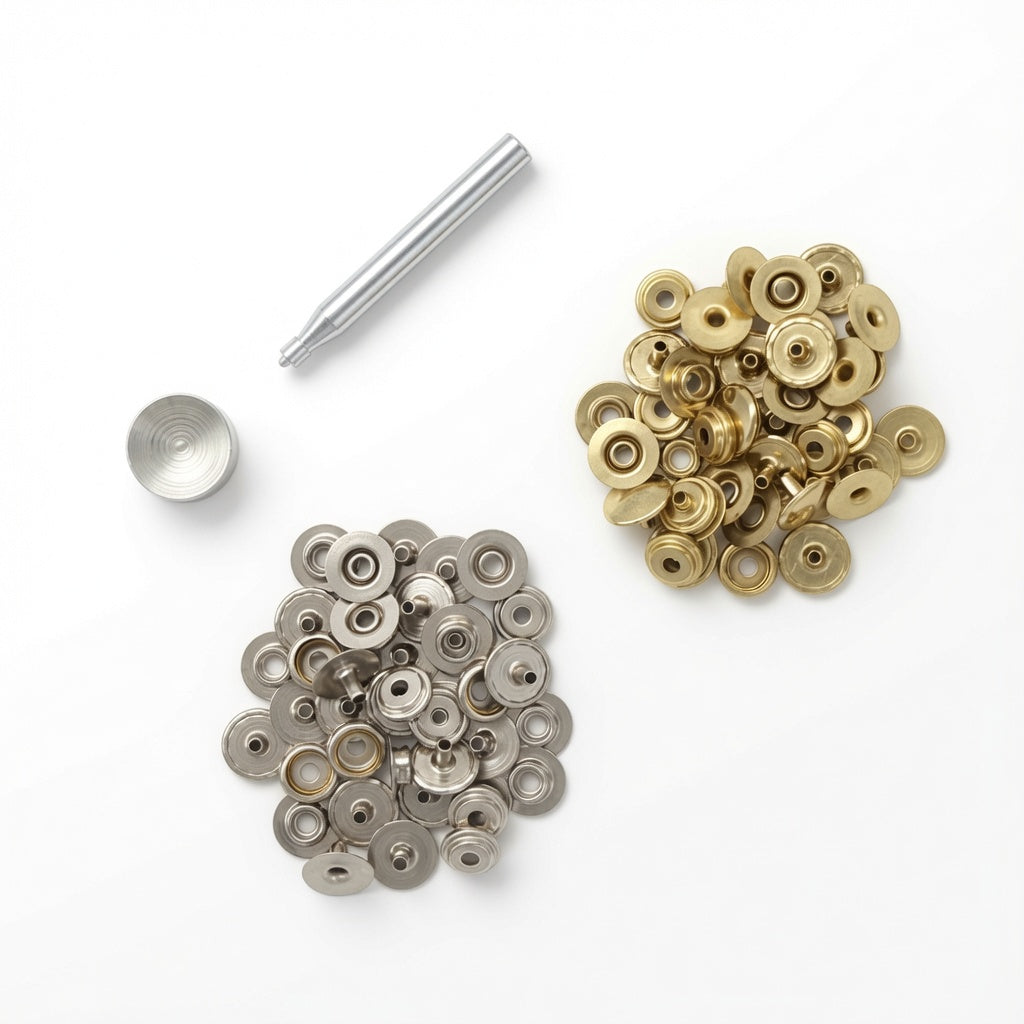 Lederwerkzeuge: Metallösen in Gold & Silber mit Setzwerkzeug für Lederprojekte