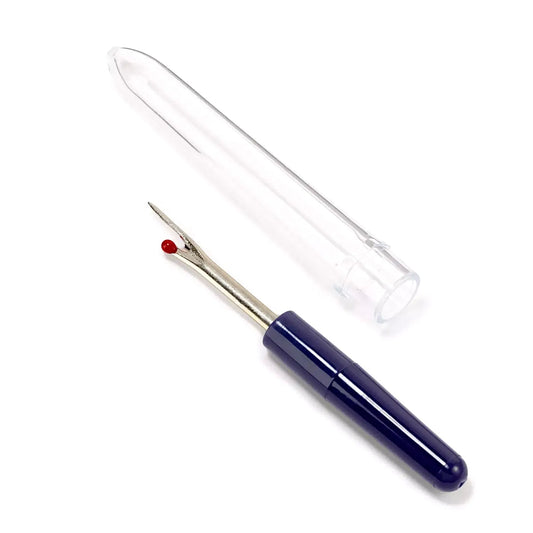 Lederwerkzeug mit blauem Griff und rotem Punkt, ideal für Lederprojekte und Bastler