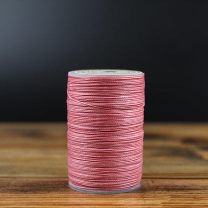 Gewachstes Nähgarn in Altrosa für Lederhandwerk, 0,45 mm dick, 80 Meter auf Spule für kreative DIY-Projekte