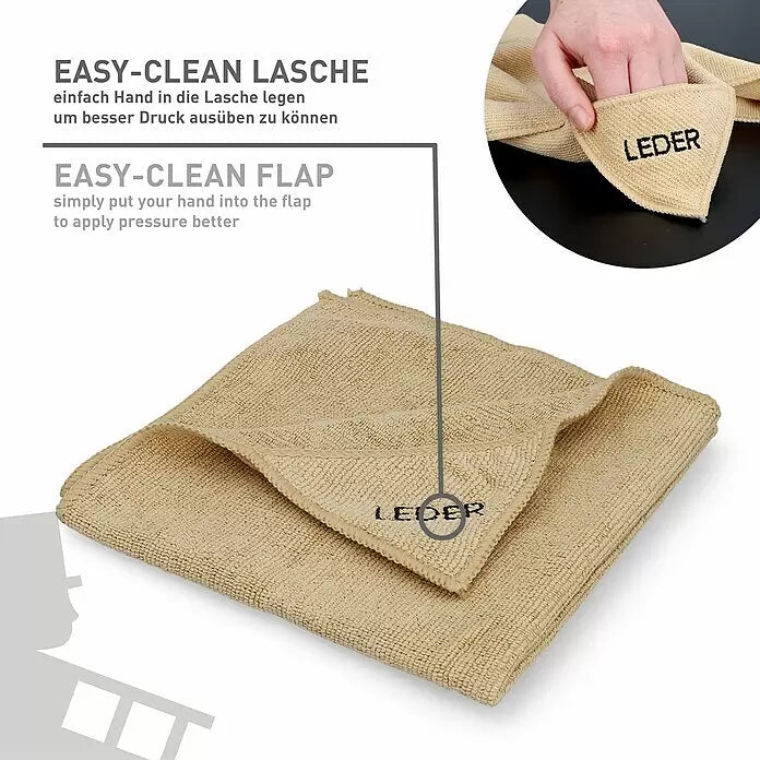 Mikrofasertuch für Leder – 40 x 40 cm, Beige