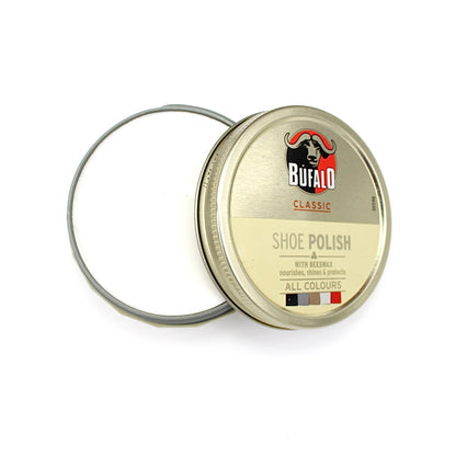 Büffel Classic Schuhcreme Dose mit Bienenwachs für alle Farben, Lederpflege