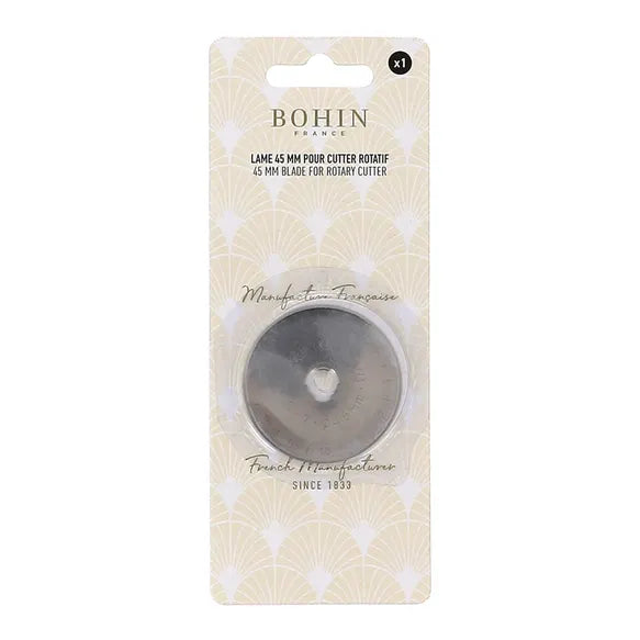 Bohin 45mm Ersatzklinge für Rollschneider in Blisterverpackung, Lederwerkzeuge Zubehör
