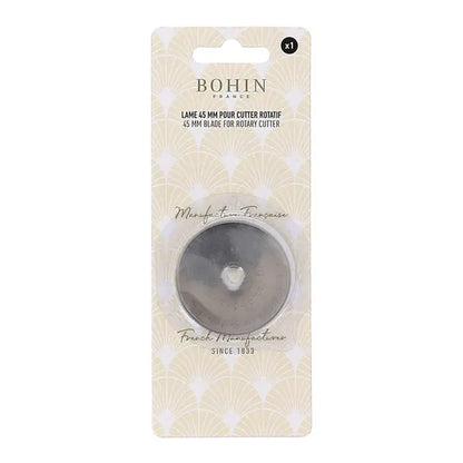 Bohin 45mm Ersatzklinge für Rollschneider in Blisterverpackung, Lederwerkzeuge Zubehör