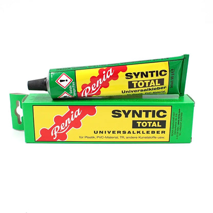 Renia Syntic Total Universalkleber Tube und Verpackung, Klebstoff für Leder und Kunstleder.