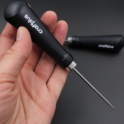 Craftplus Lederwerkzeug mit schwarzem Griff und Metallspitze für präzise Handarbeit
