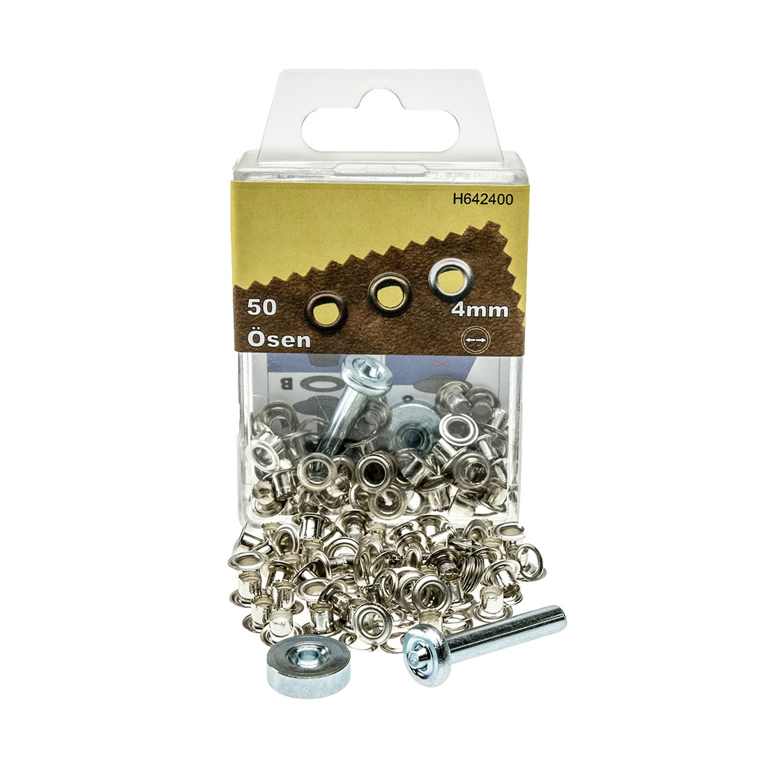 50 silberne Ösen, 4mm, für Lederprojekte und Bastelarbeiten