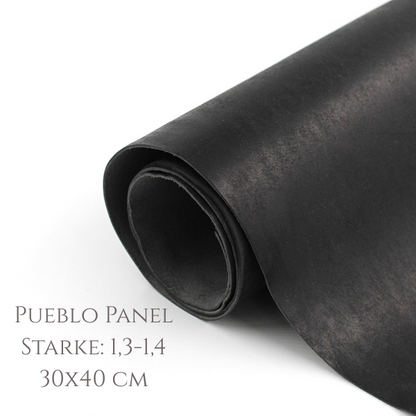 Leder Pueblo Starke 1,3-1,4 mm, Schwarz 30x40 cm