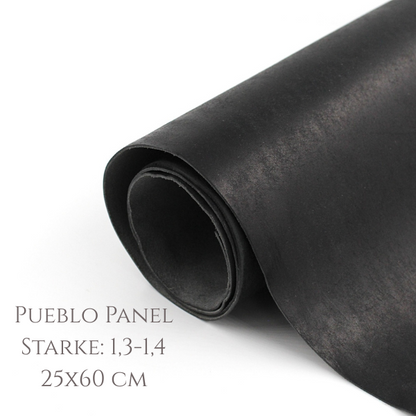 Leder Pueblo Starke 1,3-1,4 mm, Schwarz 25x60 cm