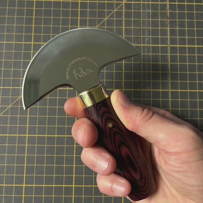Halbmondmesser für Lederarbeiten – 112 mm Edelstahlklinge